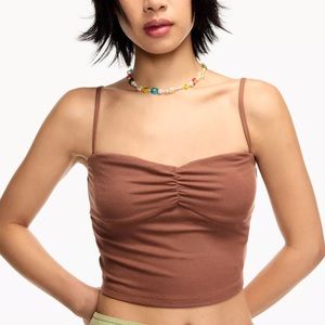 Brown Aritzia (Sunday Best) Cropped Tank Top - NWT